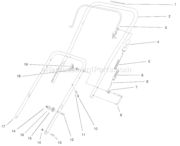 Toro 38413 (200012345-200999999)(2000) Snowthrower Handle Assembly Diagram