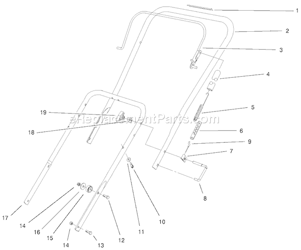 Toro 38429 (210000001-210999999)(2001) Snowthrower Handle Assembly Diagram