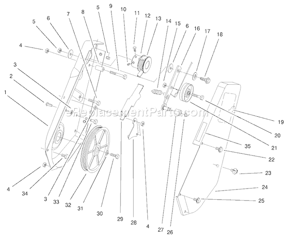 Toro 38429 (210000001-210999999)(2001) Snowthrower Impeller Drive Assembly Diagram