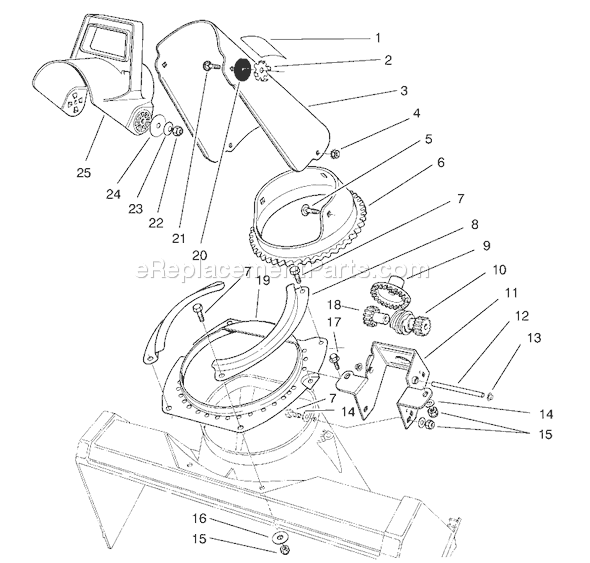 Toro 38430 (7900001-7999999)(1997) Snowthrower Discharge Chute Assembly Diagram