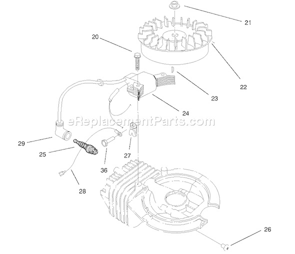 Toro 38436 (7900001-7999999)(1997) Snowthrower Engine Diagram