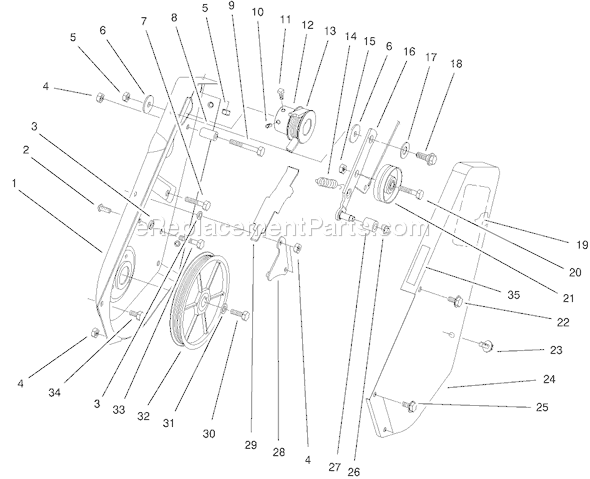 Toro 38439 (200003007-200999999)(2000) Snowthrower Impeller Drive Assembly Diagram
