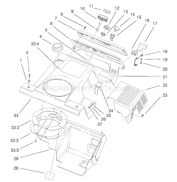 Toro 38440 (200014064-200999999)(2000) Snowthrower Upper Shroud and Control Panel Assembly Diagram