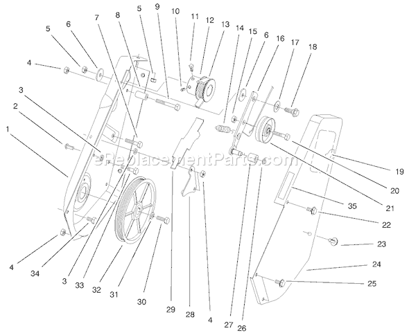 Toro 38445 (200000001-200012327)(2000) Snowthrower Impeller Drive Assembly Diagram