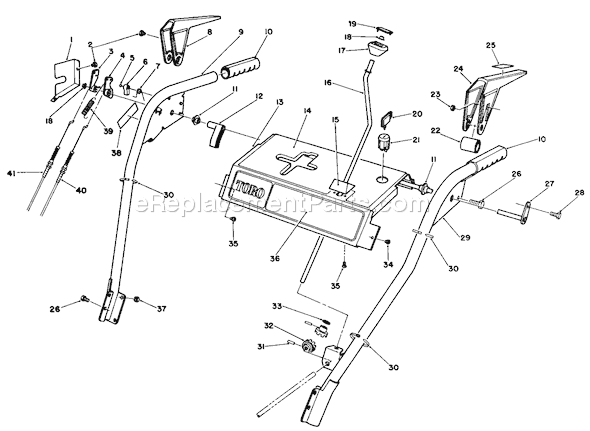 Toro 38513 (0000001-0999999)(1990) Snowthrower Handle Assembly Diagram