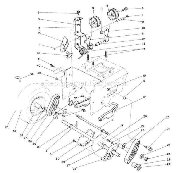 Toro 38513 (9000001-9999999)(1989) Snowthrower Traction Drive Assembly Diagram