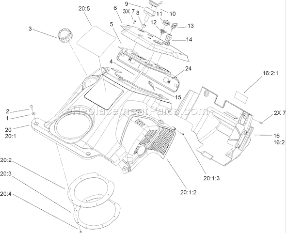 Toro 38518 (260010001-260999999)(2006) Snowthrower Shroud and Control Panel Assembly Diagram