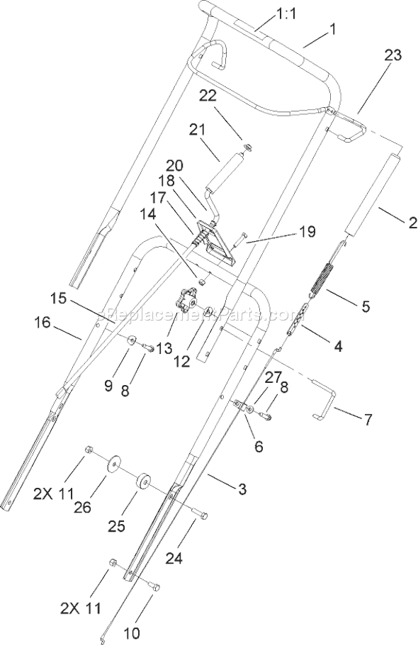 Toro 38518 (260010001-260999999)(2006) Snowthrower Handle Assembly Diagram