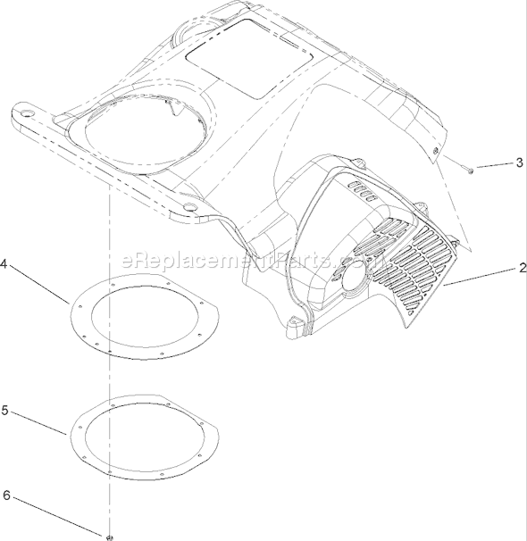 Toro 38518 (270000001-270010000)(2007) Snowthrower Upper Shroud Assembly No. 110-3401 Diagram