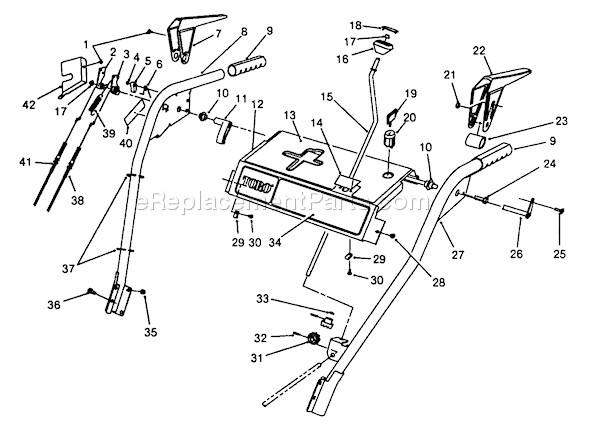 Toro 38520 (8000001-8999999)(1988) Snowthrower Handle Assembly Diagram