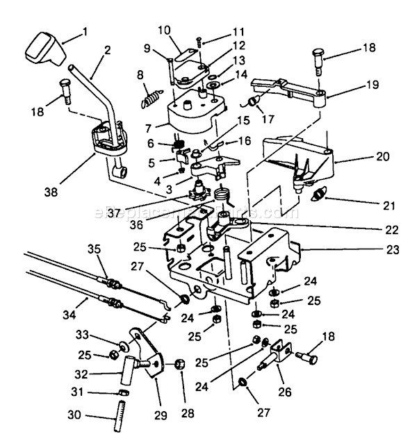 Toro 38520 (8000001-8999999)(1988) Snowthrower Traction Linkage Assembly Diagram