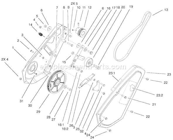 Toro 38538 (220000001-220999999)(2002) Snowthrower Impeller Drive Assembly Diagram