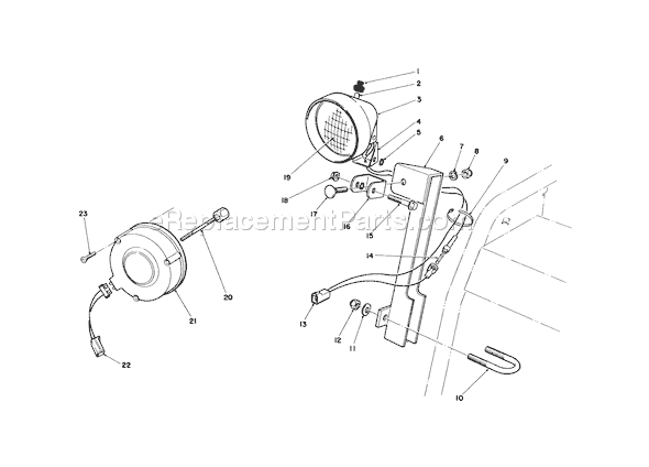 Toro 38540 (0000001-0999999)(1990) Snowthrower Light Kit Diagram