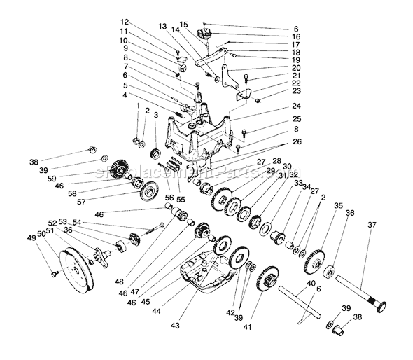 Toro 38540 (4900001-4999999)(1994) Snowthrower Transmission Assembly Diagram