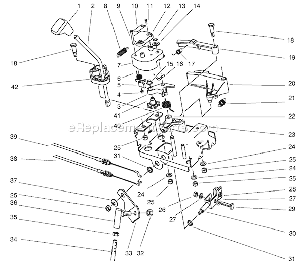 Toro 38540 (7900001-7999999)(1997) Snowthrower Traction Linkage Assembly Diagram