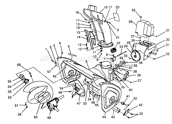Toro 38540 (8000001-8999999)(1988) Snowthrower Housing and Chute Assembly Diagram