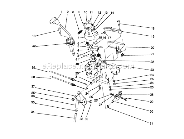 Toro 38543 (0000001-0999999)(1990) Snowthrower Traction Linkage Assembly Diagram