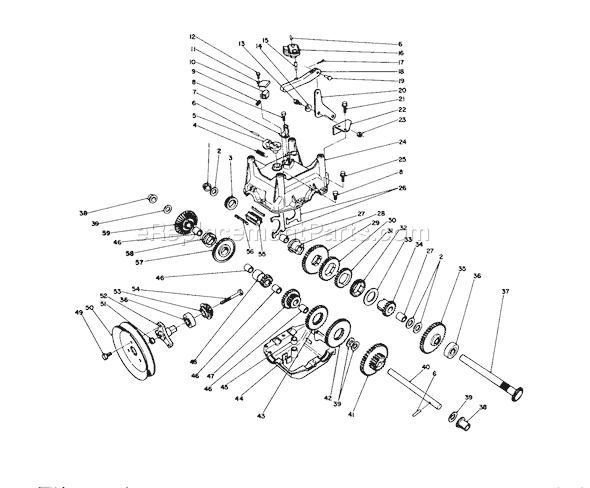 Toro 38543 (0000001-0999999)(1990) Snowthrower Transmission Assembly Diagram