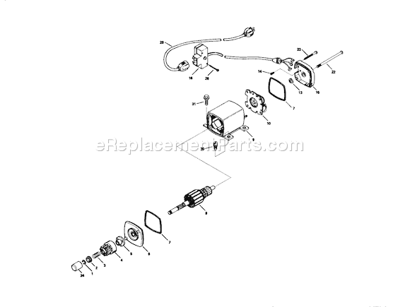 Toro 38543 (0000001-0999999)(1990) Snowthrower Electric Starter Motor Diagram