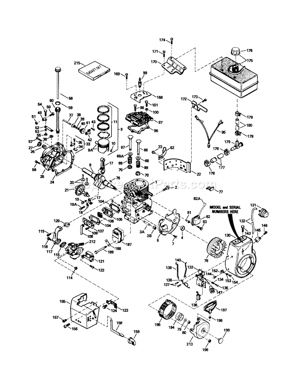 Toro 38543 (0000001-0999999)(1990) Snowthrower Engine Diagram