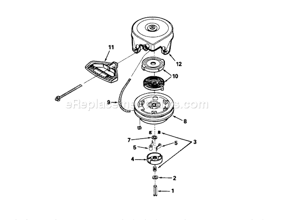 Toro 38543 (1000001-1999999)(1991) Snowthrower Rewind Starter Diagram