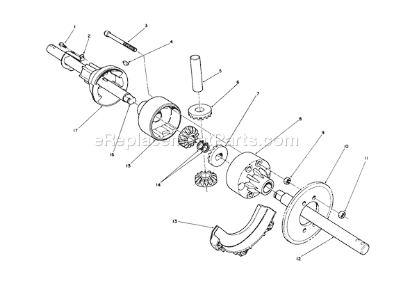 Toro 38543 (1000001-1999999)(1991) Snowthrower Differential Kit Diagram