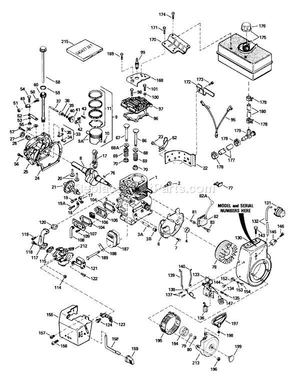 Toro 38543 (3900001-3999999)(1993) Snowthrower Engine Diagram
