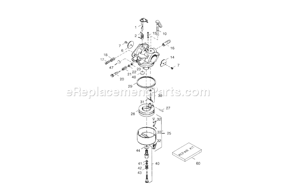 Toro 38543 (5900001-5999999)(1995) Snowthrower Carburetor Diagram