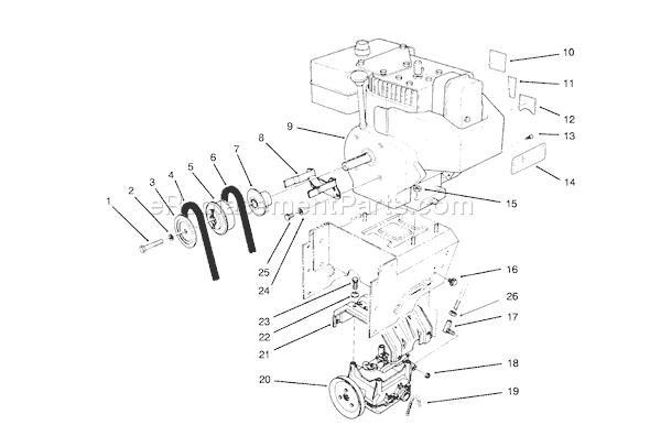 Toro 38543 (5900001-5999999)(1995) Snowthrower Engine Assembly Diagram