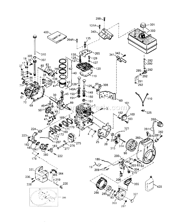 Toro 38543 (5900001-5999999)(1995) Snowthrower Engine Diagram