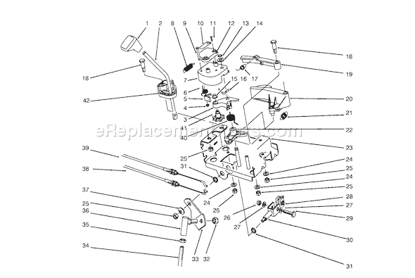 Toro 38543 (5900001-5999999)(1995) Snowthrower Traction Linkage Assembly Diagram