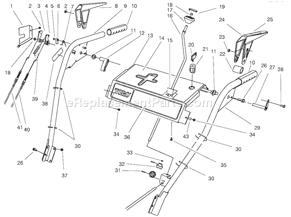 Toro 38555 (790000001-799999999)(1997) Snowthrower Handle Assembly Diagram