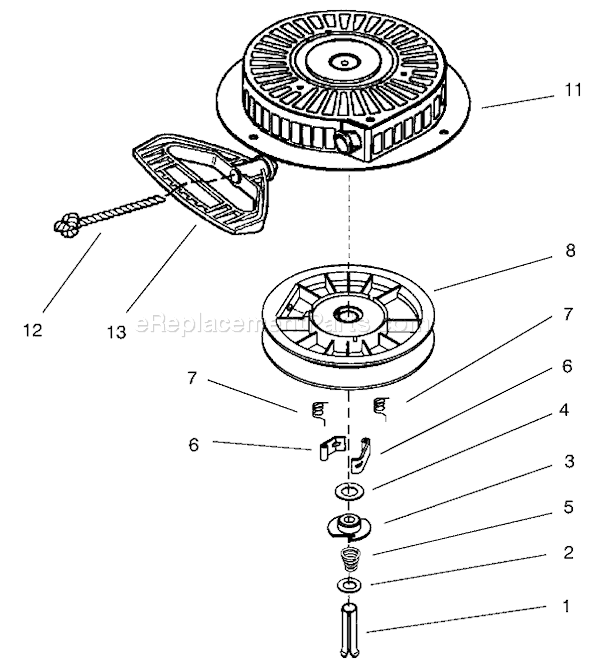 Toro 38559 (200000001-200999999)(2000) Snowthrower Recoil Starter No. 590749 Diagram