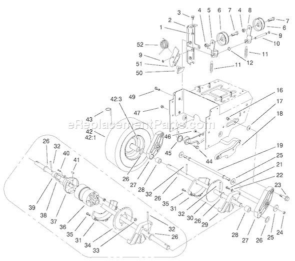 Toro 38559 (230000001-230999999)(2003) Snowthrower Lower Traction Assembly Diagram