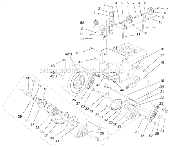 Toro 38560 (200000001-200999999)(2000) Snowthrower Lower Traction Assembly Diagram