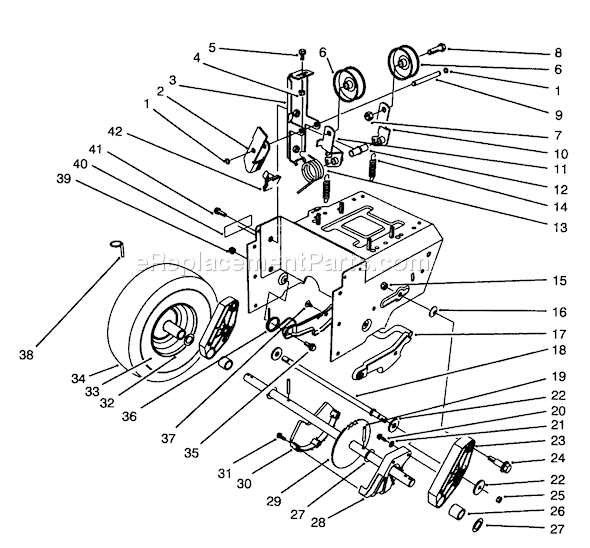 Toro 38570 (5900001-5999999)(1995) Snowthrower Traction Drive Assembly Diagram