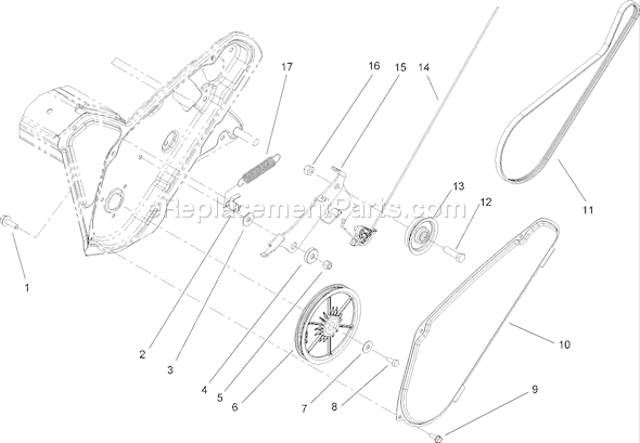 Toro 38571 (280000001-280999999)(2008) Snowthrower Rotor Drive Assembly Diagram