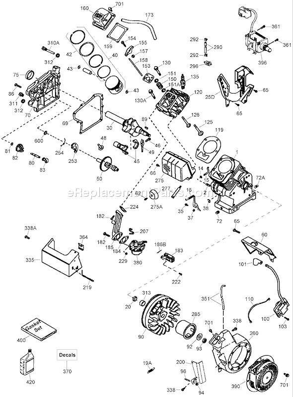 Toro 38571 (310000001-310999999)(2010) Snowthrower Engine Assembly No. 2 Tecumseh Oh195sa-72568g Diagram