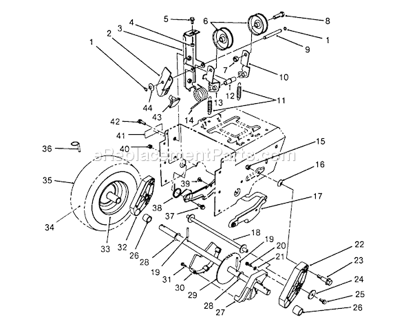Toro 38573 (8000001-8999999)(1988) Snowthrower Traction Drive Assembly Diagram