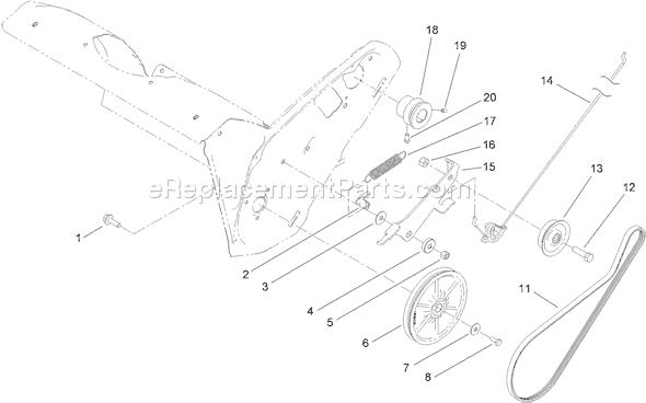 Toro 38578 (310000001-310999999)(2010) Snowthrower Rotor Drive Assembly Diagram