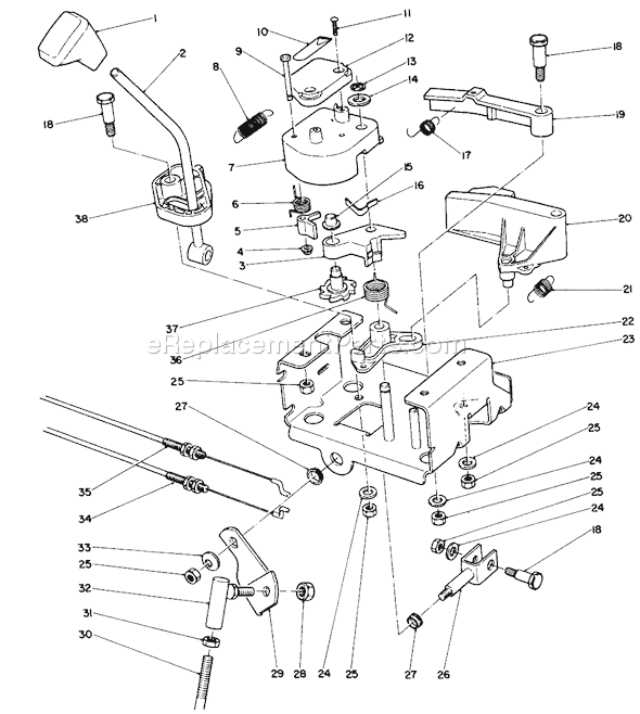 Toro 38580 (8000001-8999999)(1988) Snowthrower Traction Linkage Assembly Diagram