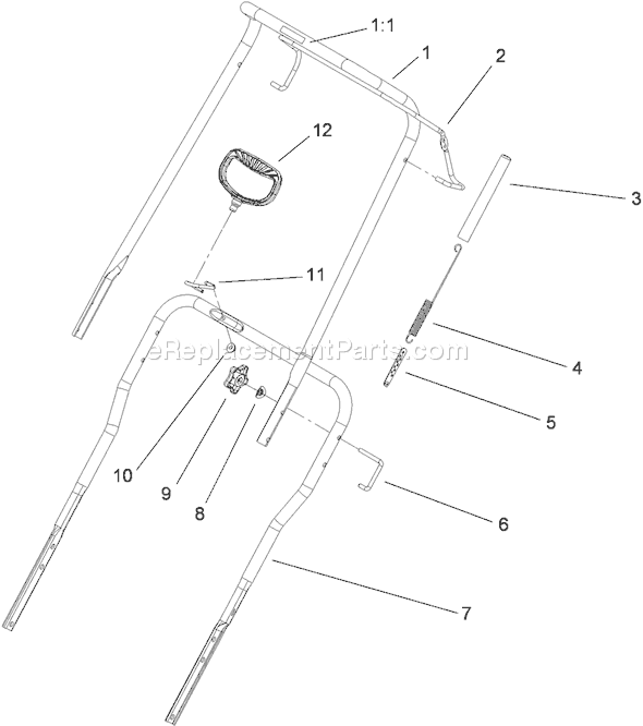 Toro 38581 (280000001-280999999)(2008) Snowthrower Handle Assembly Diagram