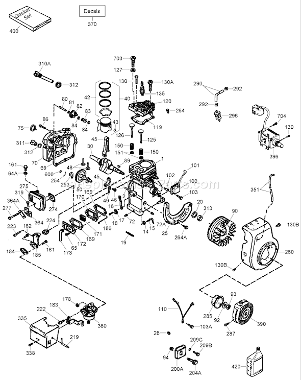 Toro 38586 (290000001-290999999)(2009) Snowthrower Engine Assembly No. 2 Tecumseh Lh195sp-67530d Diagram