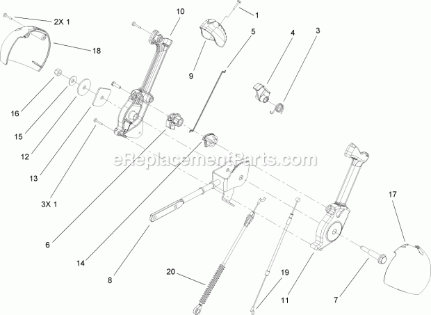 Toro 38595 (260000001-260999999) Power Max 6000 Snowthrower, 2006 Lever Chute Control Assembly Diagram