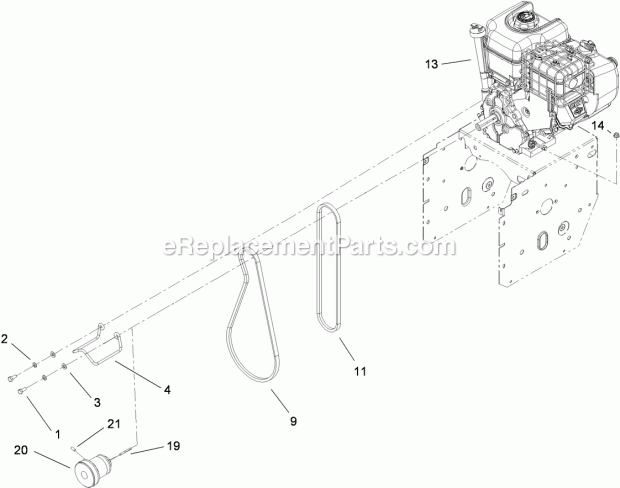 Toro 38597 (310000001-310999999) Power Max 826 O Snowthrower, 2010 Engine Assembly Diagram
