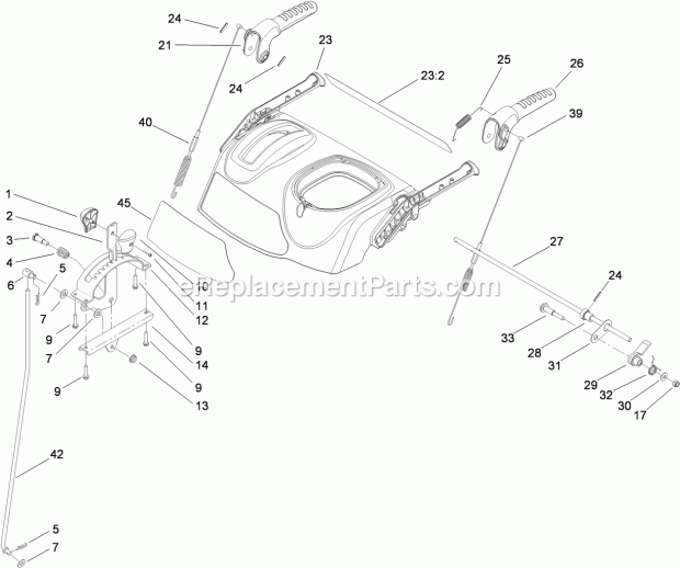 Toro 38597 (311000001-311999999) Power Max 826 O Snowthrower, 2011 Control Assembly Diagram