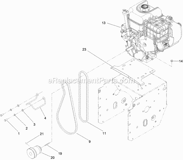 Toro 38597 (311000001-311999999) Power Max 826 O Snowthrower, 2011 Engine Assembly Diagram