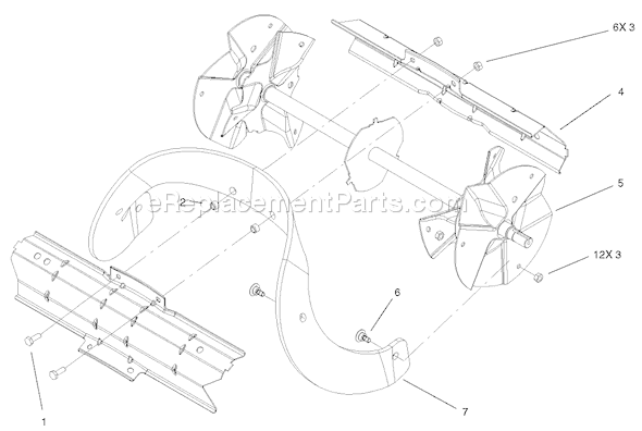 Toro 38601 (230000001-230999999)(2003) Snowthrower Impeller Assembly Diagram