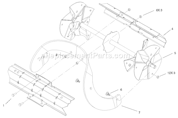 Toro 38602 (210000001-210999999)(2001) Snowthrower Impeller Assembly Diagram