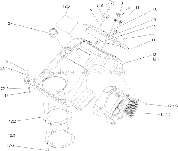 Toro 38602 (260000001-260010000)(2006) Snowthrower Upper Shroud Assembly Diagram